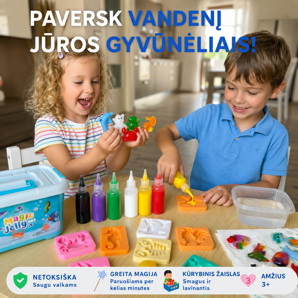 Magiški vandens gyvūnai – Jūros pasaulis (3+ metų vaikams)