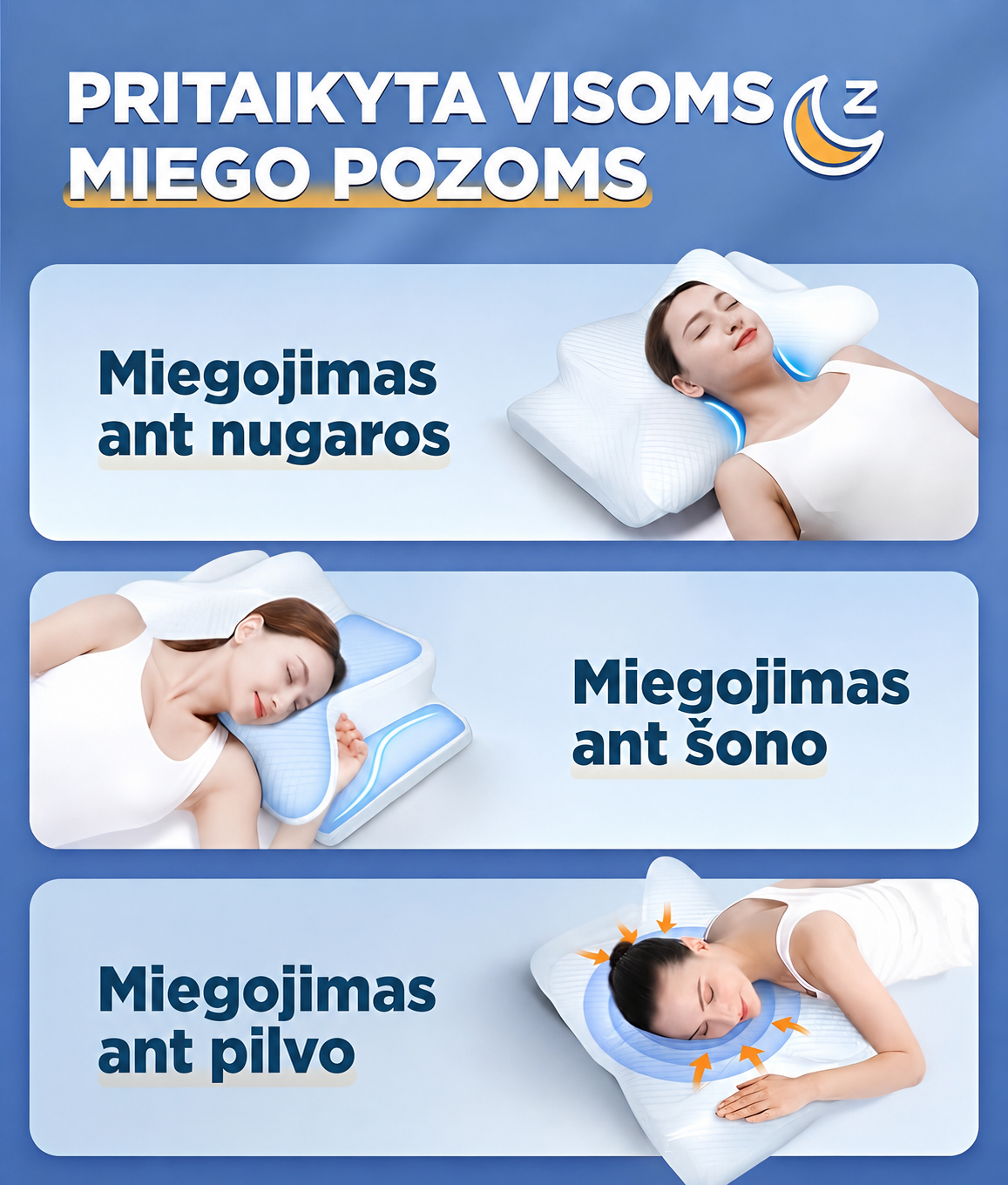 CozyRest® atminties putų kaklo pagalvė