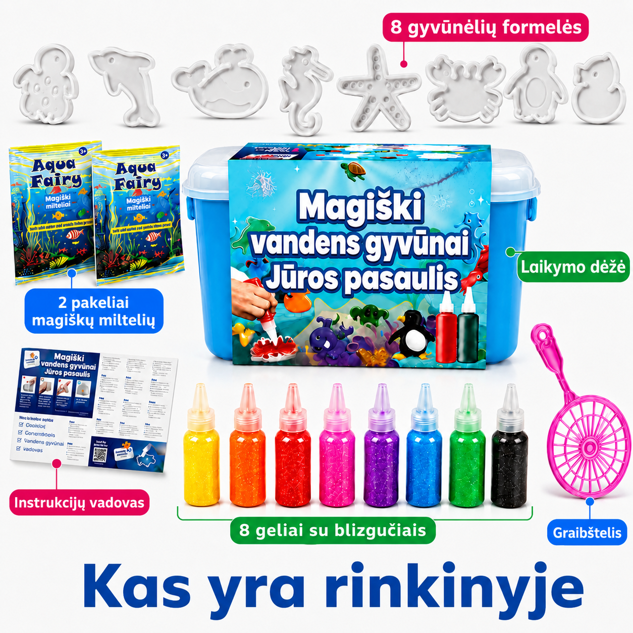 Magiški vandens gyvūnai – Jūros pasaulis (3+ metų vaikams)