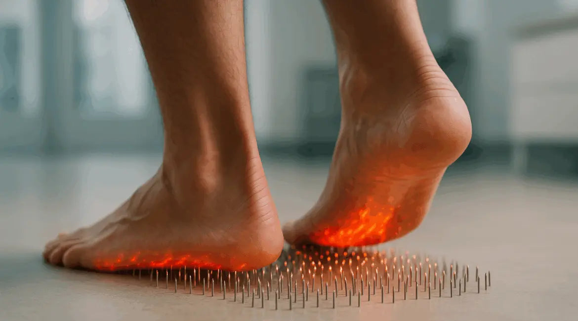 Person massaging tired feet